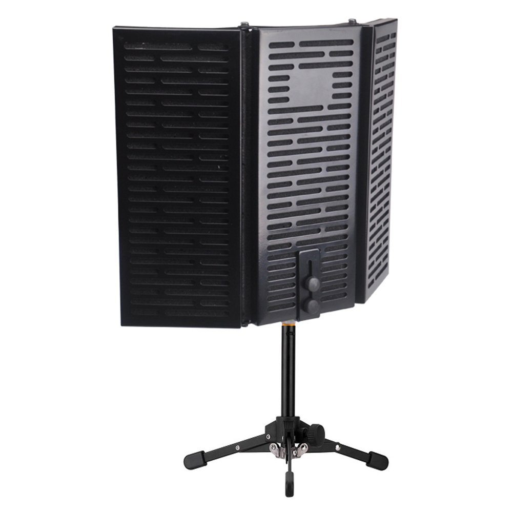 Acoustic Foldable Compact Filter Microphone Isolation Shield Adjustable Tabletop Soundproof With Tripod Stand Easy Install