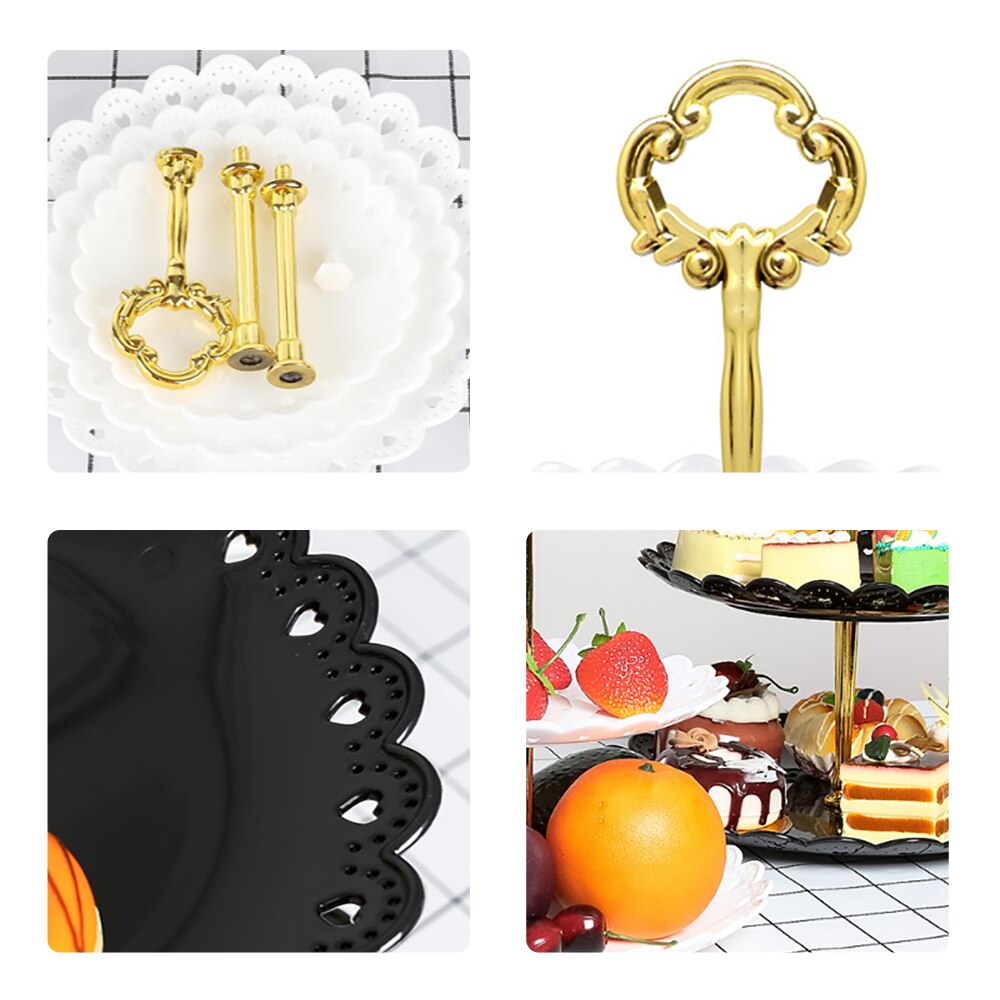 Afneembare Cake Stand Party Bruiloft Europese Stijl Keuken Home Decor Gebak 3-Tier Cupcake Fruitschaal Serveren Dessert Houder