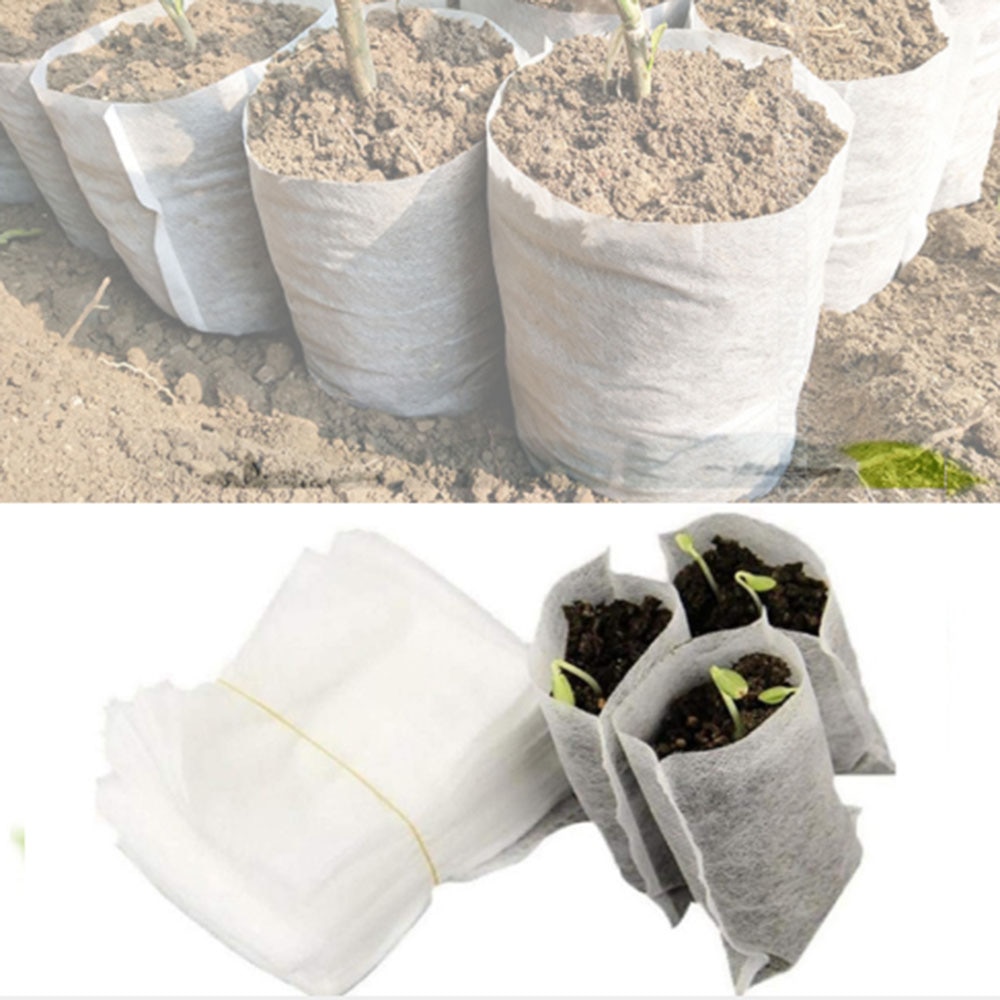 Biologisk nedbrydelige frø planteskole poser ikke-vævet såning pose blomsterpotte grøntsagstransplantation avlskrue have plantning plantepose