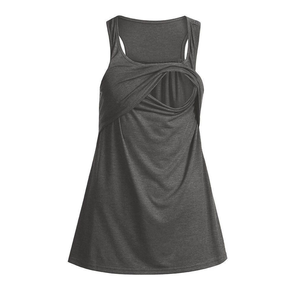 Women Maternity Loose Comfy Pull-up Nursing Tank Tops Vest Breastfeeding Camis 3 Colors Maternity Daily Casual Loose Camis