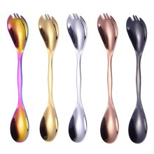 Stainless Steel Double-headed Spoon Fork Dual-purpose Spoon Portable Tableware Multifunctional Kitchen Tool