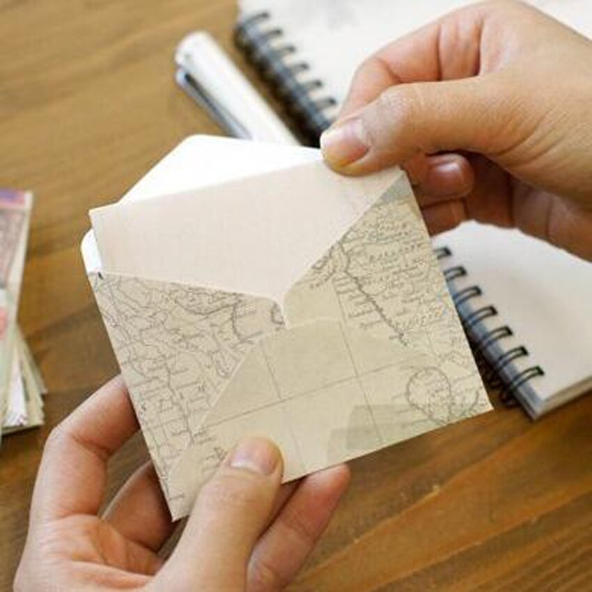 12pcs Mini Paper Ancient Envelope Vintage Home Office Stationery Craft Window Envelopes Wedding Invitation Stationery