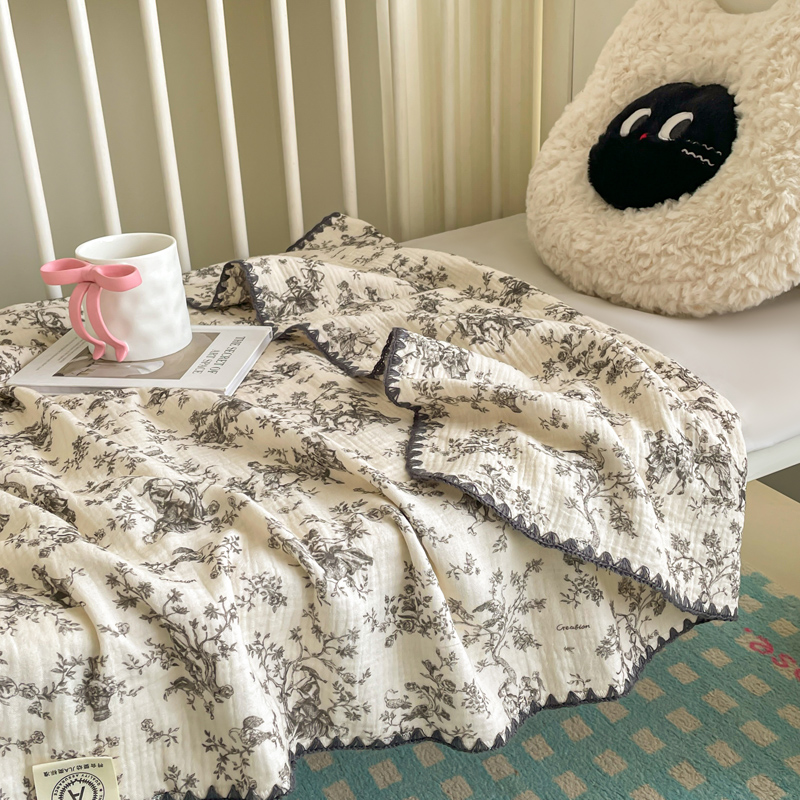 Sommerdecke mit Decke aus faltigem Garn, dünne Decke, geeignet für Schlafzimmer, Wohnung, Sofadecke: 100x150cm / MULTI