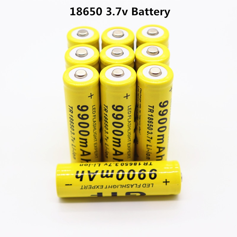 100% Original 18650 Batteries Flashlight 18650 Rechargeable-Battery 3.7V 9900 mAh for Flashlight + charger