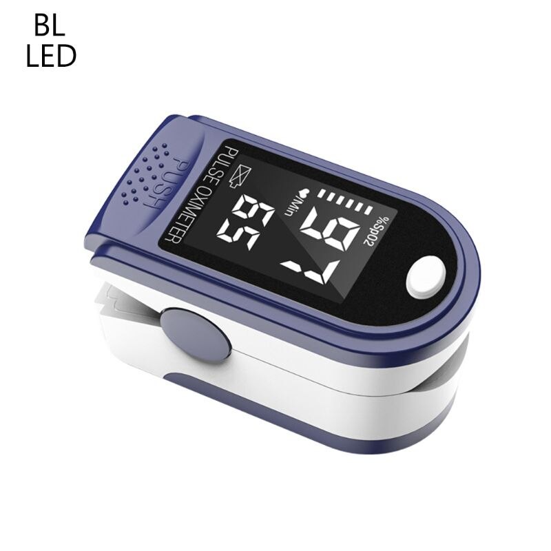 Fingerspids pulsoximetre blodtryk puls spo 2 monitor oled finger oximeter: Blå led