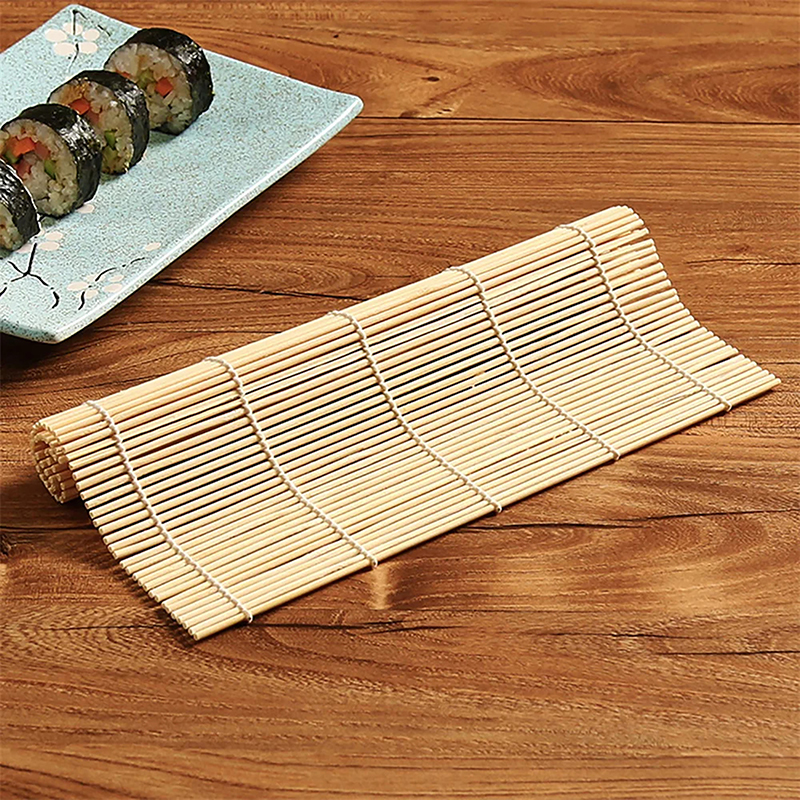 Esterilla enrollable de bambú para cocina, herramienta japonesa de 24x24cm para paletas de arroz Onigiri, 1 unidad