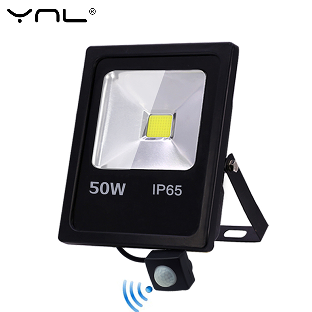 Luz de inundación LED con Sensor de movimiento 50W 30W 10W AC 220V impermeable IP65 reflector lámpara foco Led punto Exterior luz exterior