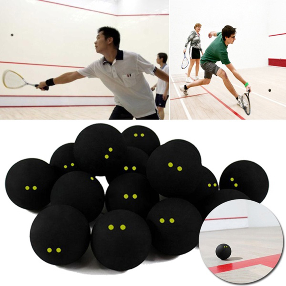 Spelare konkurrens förfar squash boll två gula prickar låg hastighet sport gummibollar tillbehör