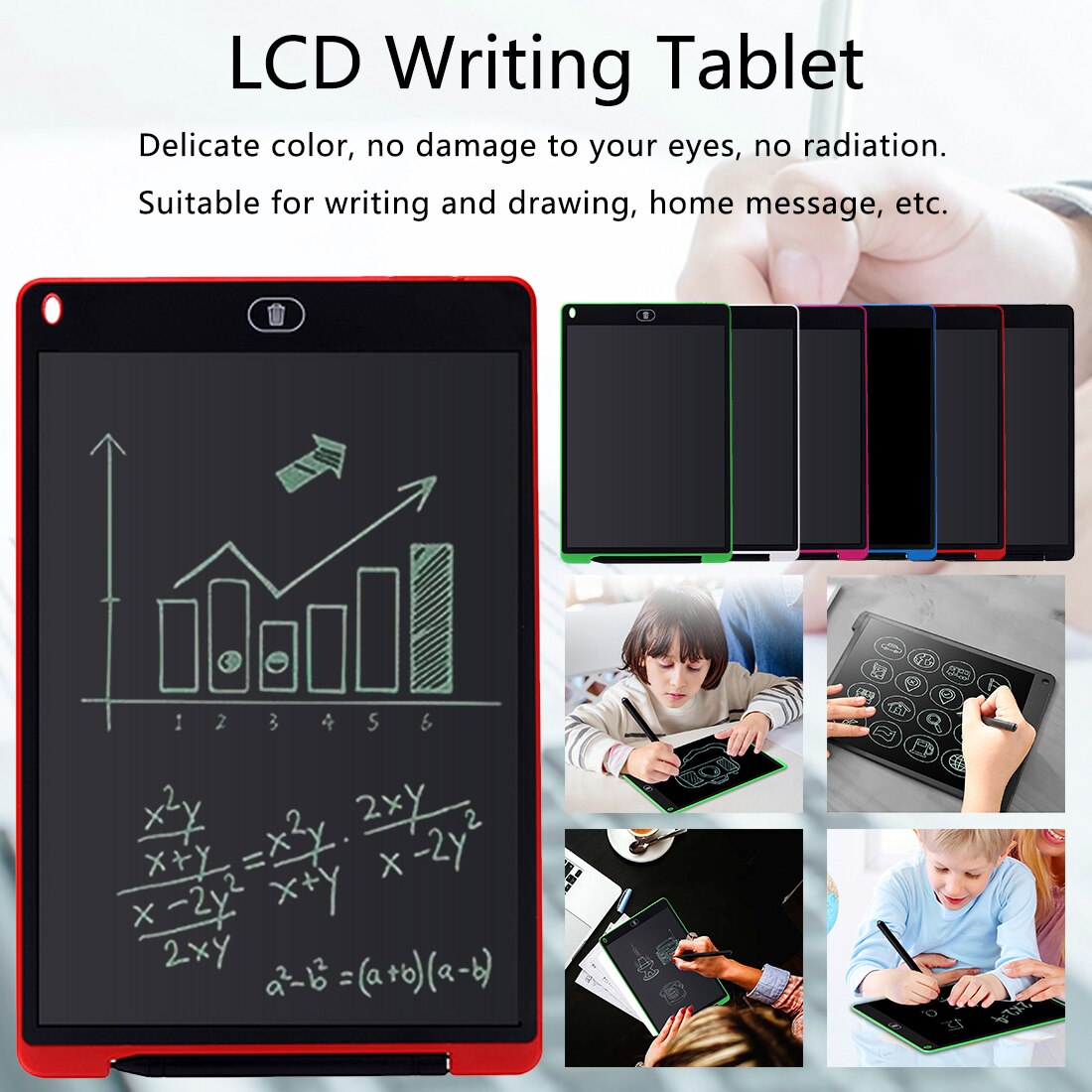 12-Inch LCD Drawing Tablet - Portable Digital Writing Pad for Kids & Home - USB Graphics Tablet
