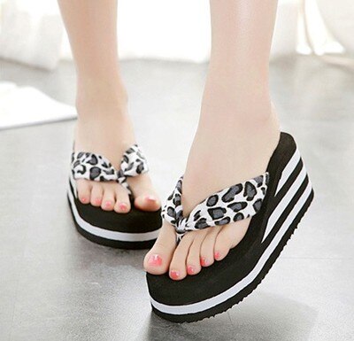 Ladies Wedges Slippers High Platform Flip Flops Women Summer Slippers High Heels Slipper Beach Wedges Sandals Flipflops: 1 / 5