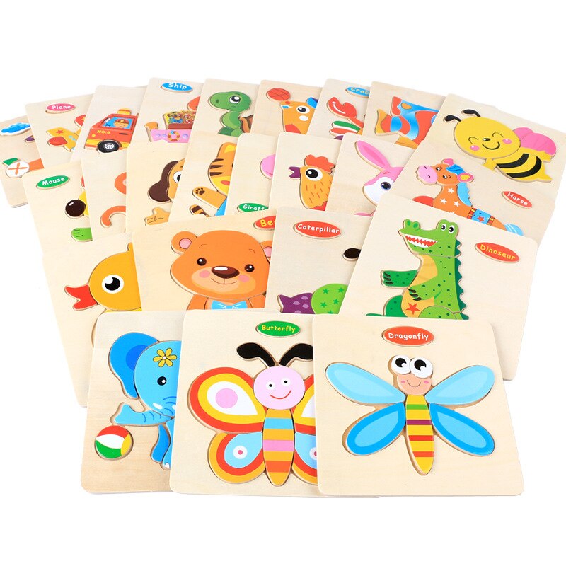 Holz kinder spielzeug 3-7 jahre alt kognitiven 3D drei-dimensional puzzle spielzeug Frühen bildung pädagogisches holz puzzle spielzeug