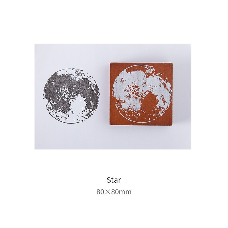 Vintage wandering moon serie dekorationsstempel træ gummistempler til scrapbog papirvarer gør-det-selv håndværk standard stempel: 8