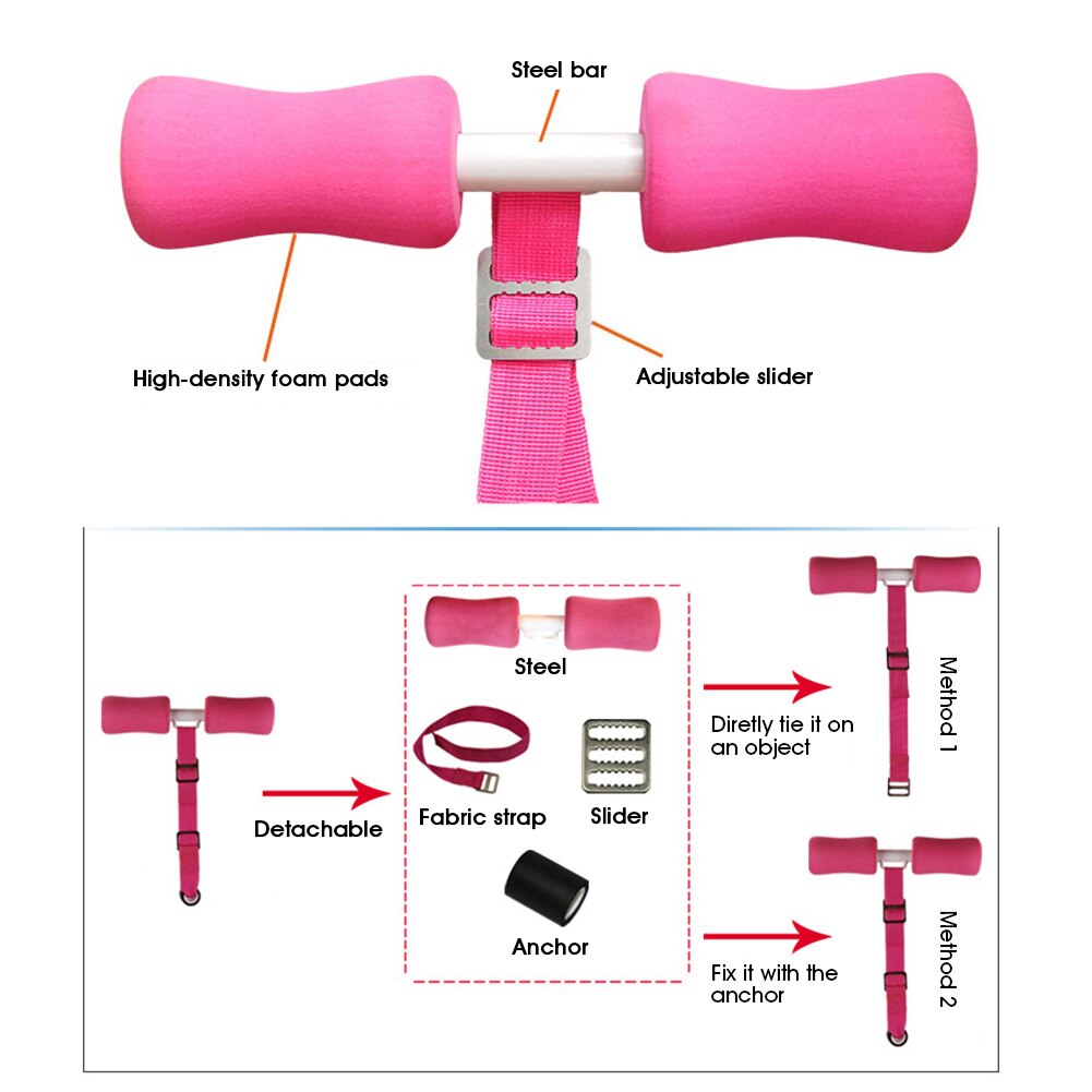 Barra de sentadillas para puerta, accesorio con ancla de puerta desmontable, acolchado, ayuda para abdominales y abdominales, herramientas de ejercicio, 5 colores