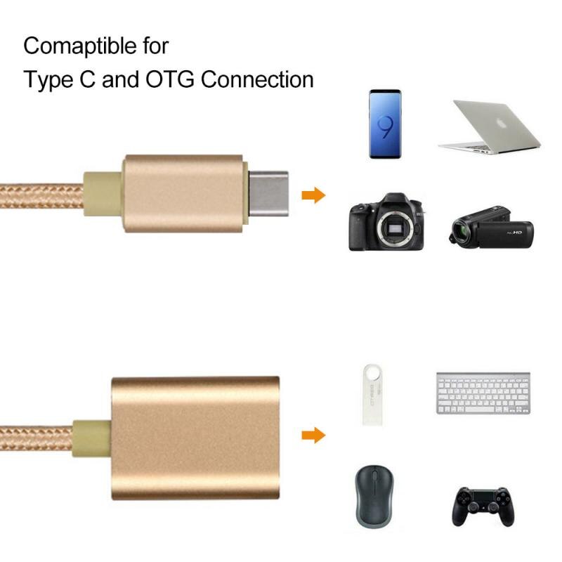 Cabo adaptador tipo-c para otg adaptador cabo transmissão de dados compatível android celular tablet novo computador portátil com função otg