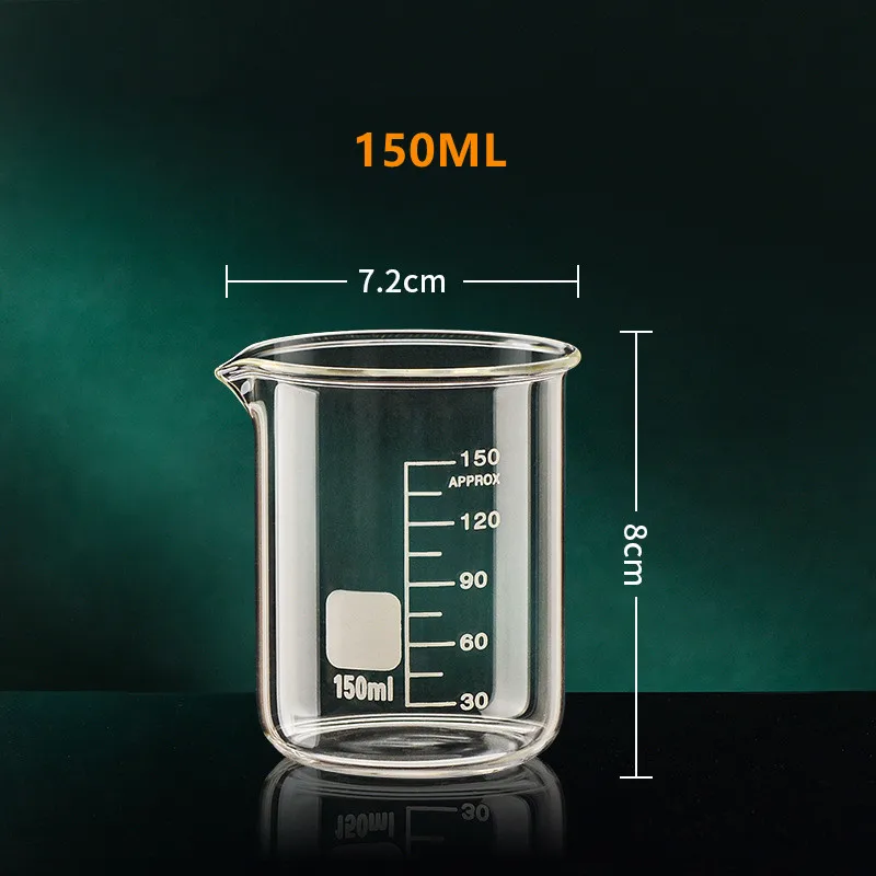 50/100/150/250/500/1000 ml Glas Messbecher Klar GraduatCup Hitzebeständige Becher küche Backen Werkzeuge: Licht Gelb