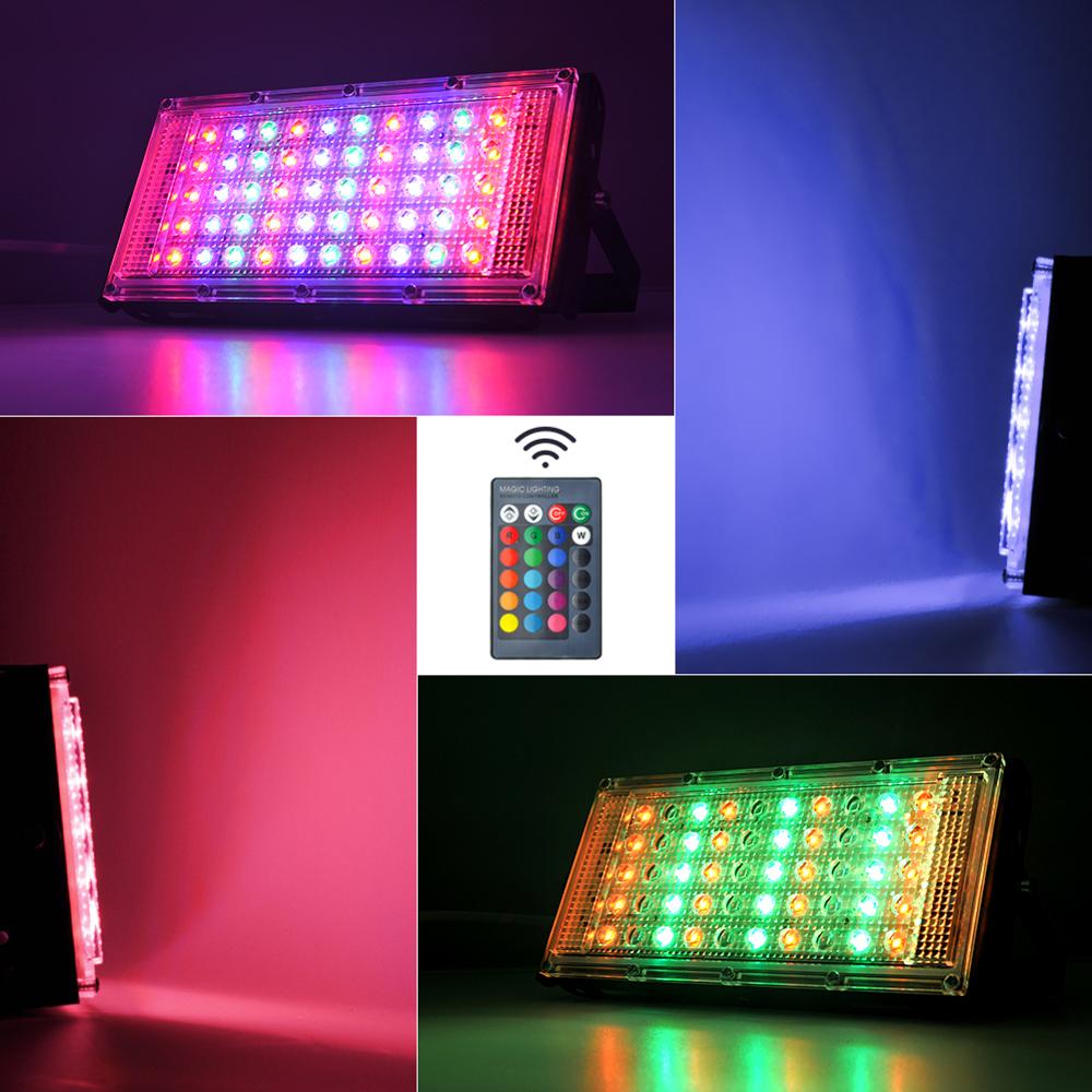 LED Flood Light 50W 100W RGB led Floodlight AC220V LED Wall gate street Lamp waterproof IP65 outdoor Lighting led cob spotlight