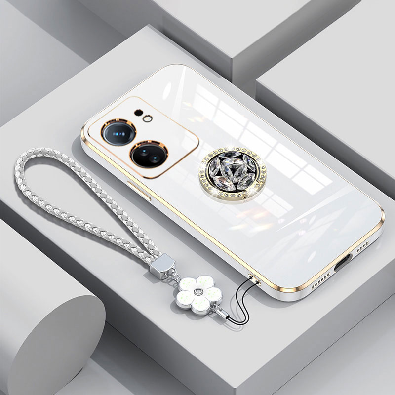 Redmi 13C 4G funda de lujo con anillo de diamante para Xiaomi Redmi 13C 13 C 12C 10C 9C funda de teléfono con cordón chapado redmi13C: Neopreno / Beige