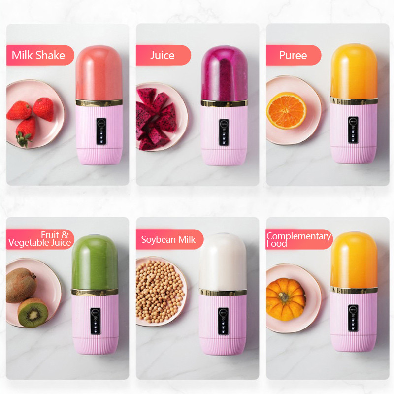 Licuadora portátil, batería externa recargable USB, exprimidor, taza de 4000MAH, 6 hojas, limón, verdura, fruta, bebé, batidora eléctrica, Licuadora