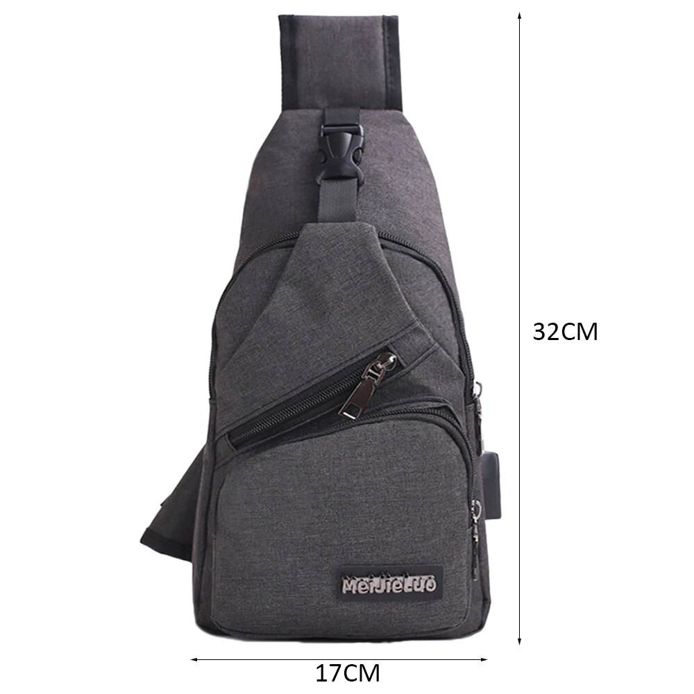 Anti-diefstal opladen casual mannen borsttas polyester crossbody tassen schoudertas borsttas tas voor mobiele telefoon portemonnee
