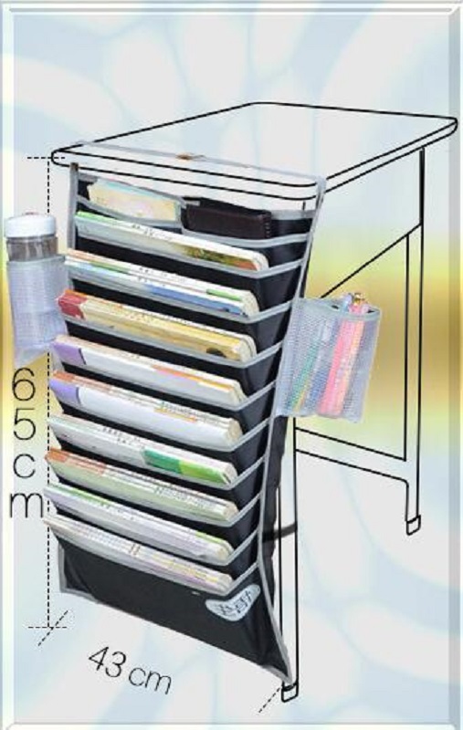 Bolsa colgante multifuncional para escritorio de estudiante, organizador de libros para aprendizaje, papelería creativa