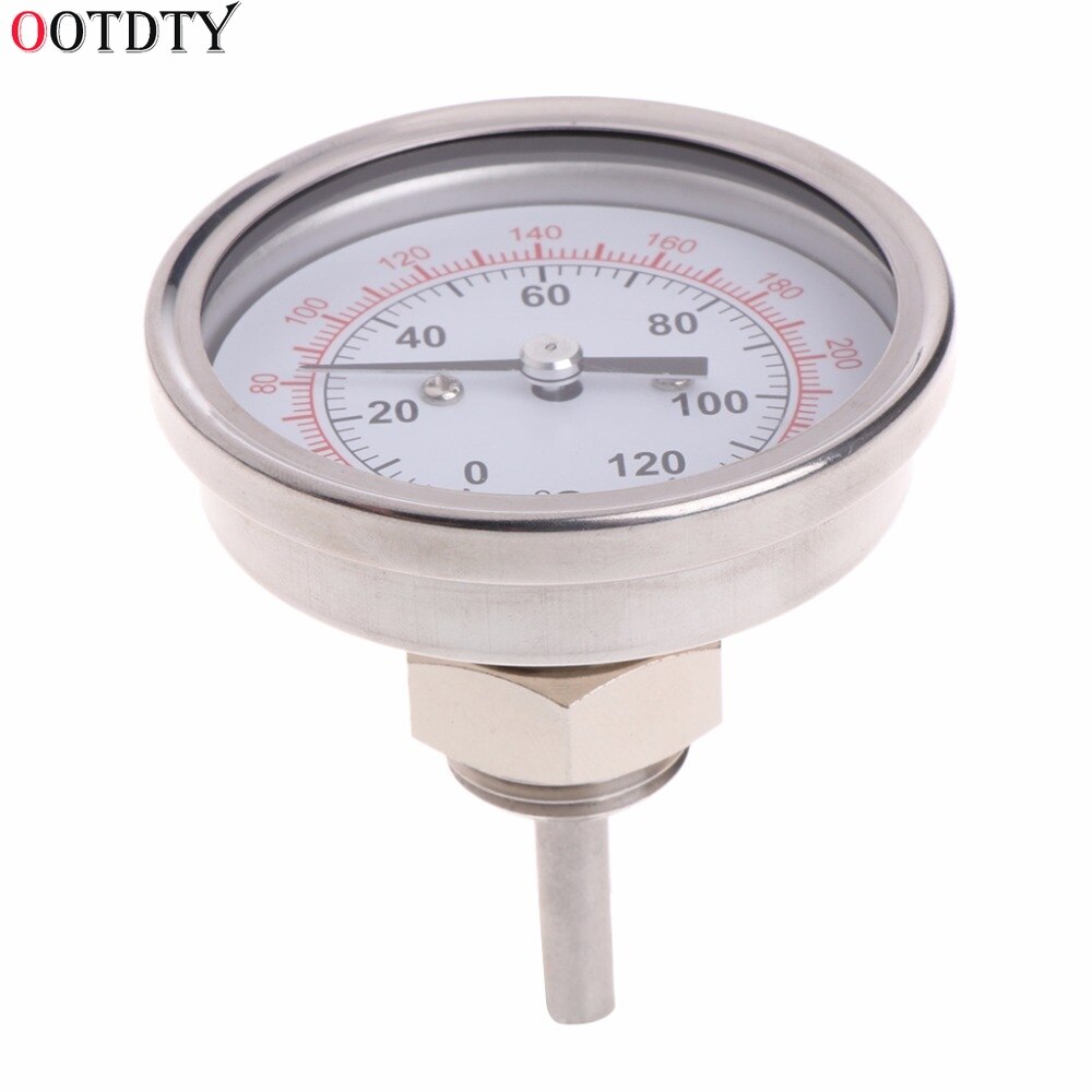 Termómetro de Dial de acero inoxidable de 1/2 ", herramientas de medición de temperatura para condensador Moonshine, olla de fermentación