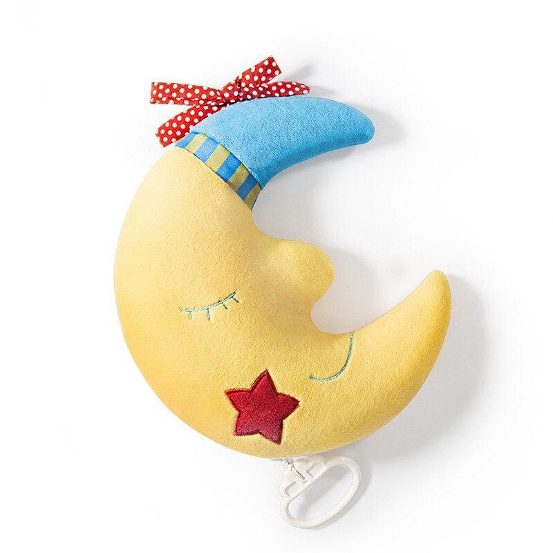 Infant Baby Cartoon Bed Hanging Crib Moving Bed Clockwork Music Box Moon Doll Baby Rattles