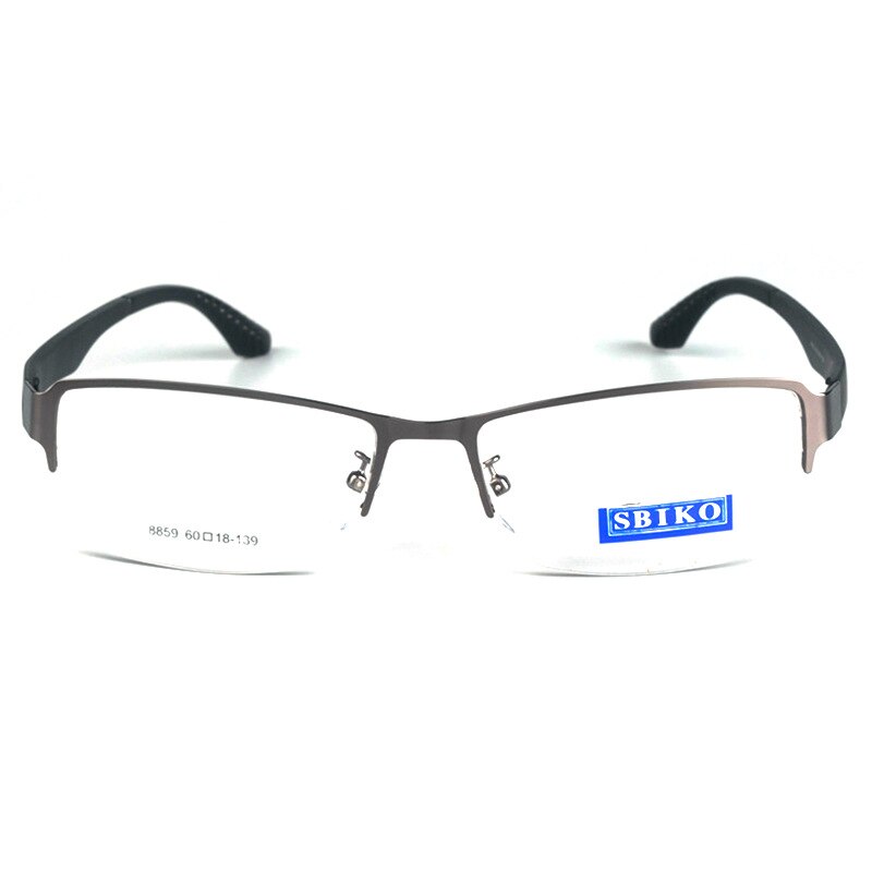 Zerosun oversized brillestel herre 158mm store brede brilleglas mand semi kantløse briller til graduate nærsynethed linse: Grå