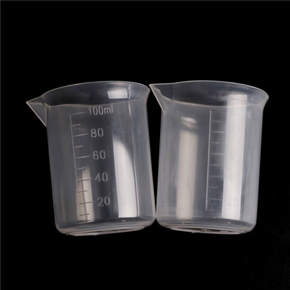 2 pçs/set 100ML / 30ml Copo Medidor De Plástico Transparente Jarro de Superfície Ferramenta Fontes de Cozinha Bica: 100ml