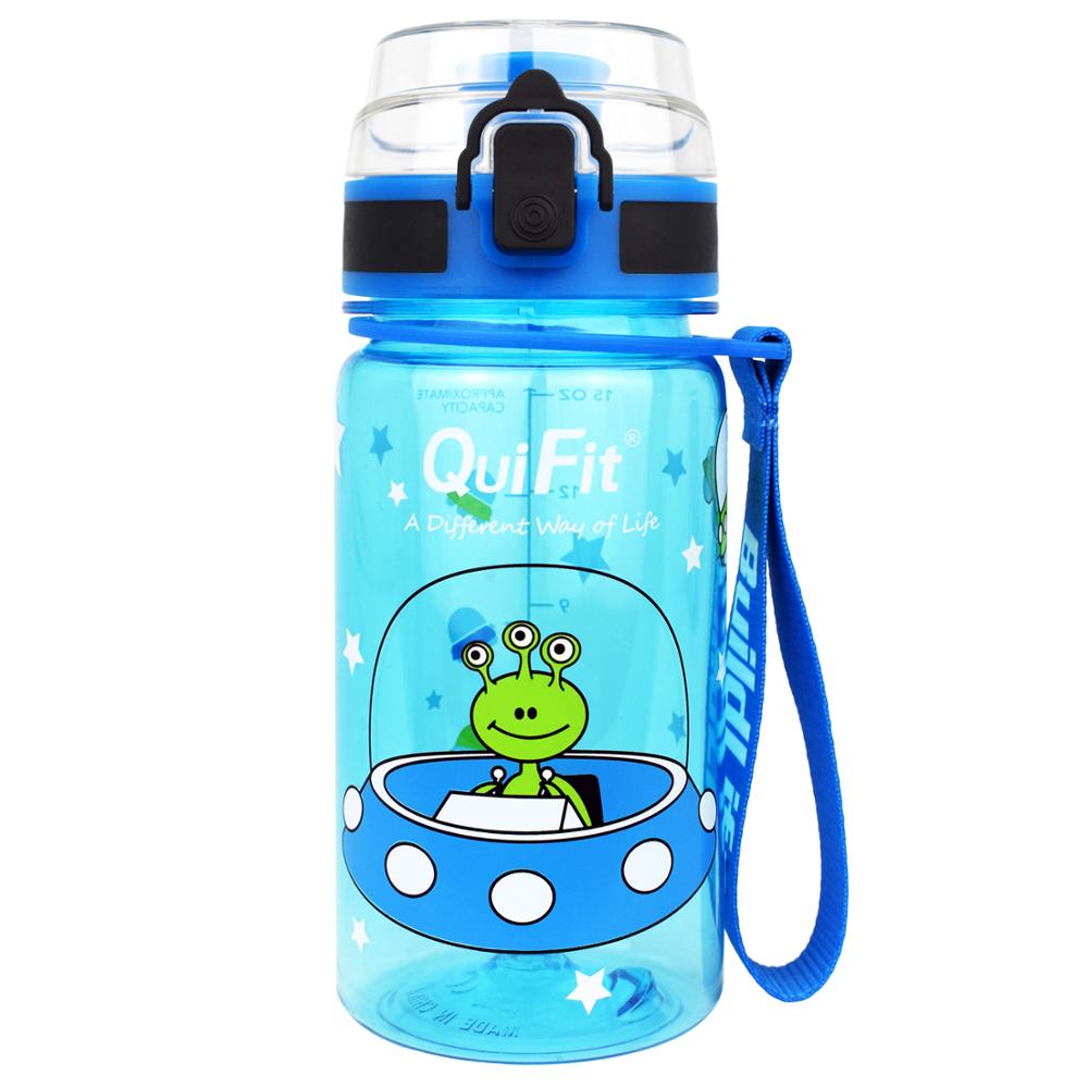 Quifit Tritan Water Bottle 450ml BPA Free Children Bottles Ourdoor Jug Tour Bottles Lovely Kettle for Kids: Blue Flip Flop