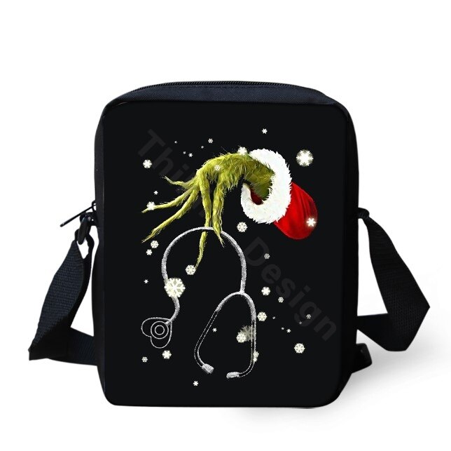 Kerst Verpleegkundige Crew Prints Patroon Schouder Tas Voor Meisjes Crossbody Telefoon Bag Coin Boodschappentassen Mochila: ALP2565E