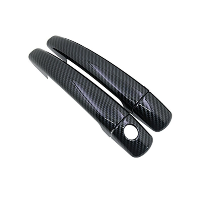 Para Peugeot 308 sw cc RCZ 2007 cromo fibra de carbono manija cubierta TRIM accesorios de estilo de coche: black for 2 door
