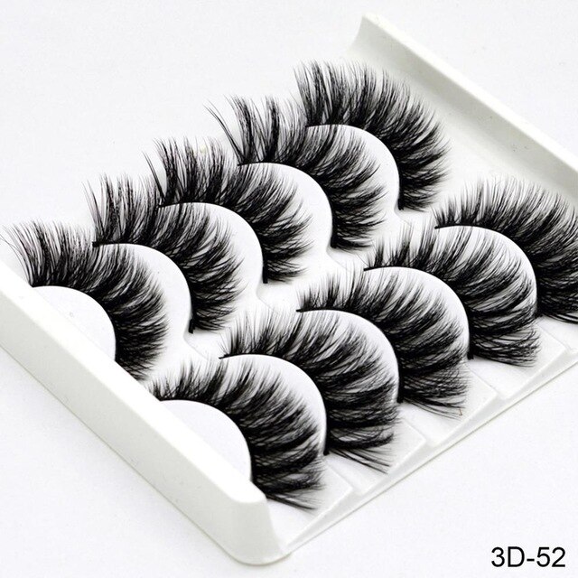 5Pairs 3D Nertsen Haar Valse Wimpers Natuurlijke/Dikke Lange Wimpers Piekerige Make-Up Beauty Extension Gereedschap Sexy Schapen: 3D52