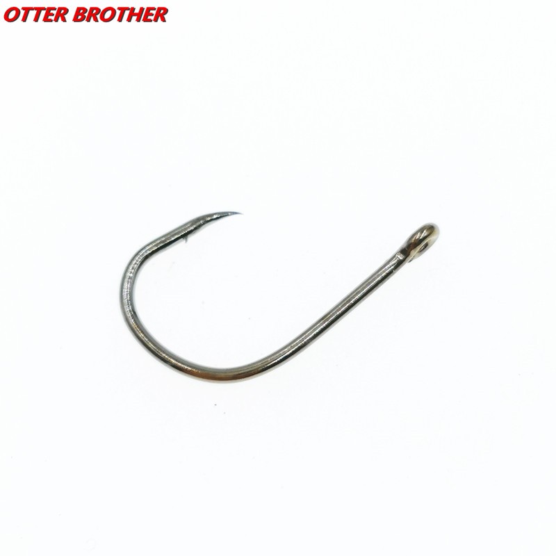 30pcs/lot 3-12#size Circle Eyed Carp Barbed Fishing Hook Ring Eye Carbon Steel Fishhooks Jig Fish Single Hook Worm Pesca Tackle