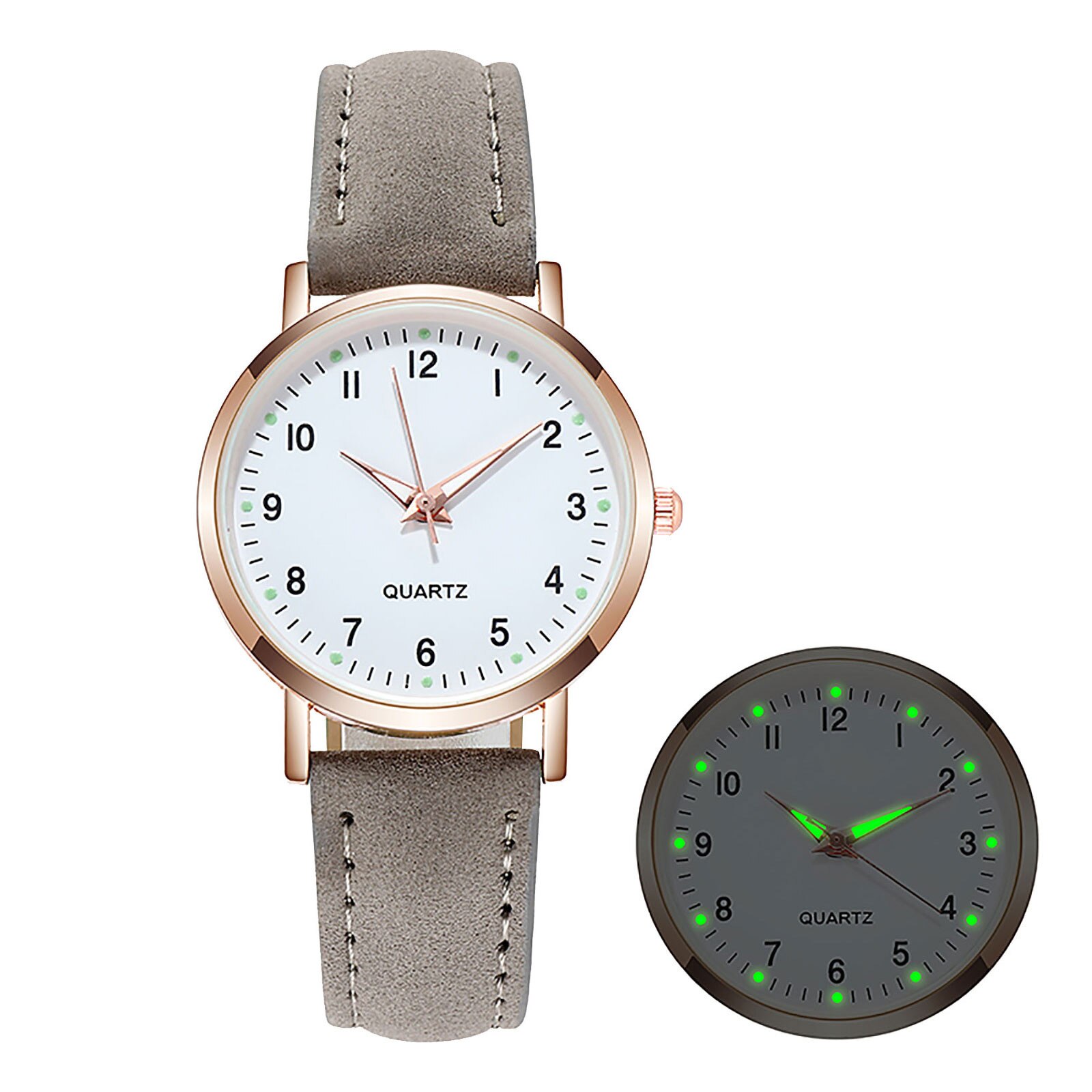 Women Luminous Wrist Watches Luxury Leather Band Analog Quartz WristWatch Ladies Watch Women Dress Reloj Mujer: Gray