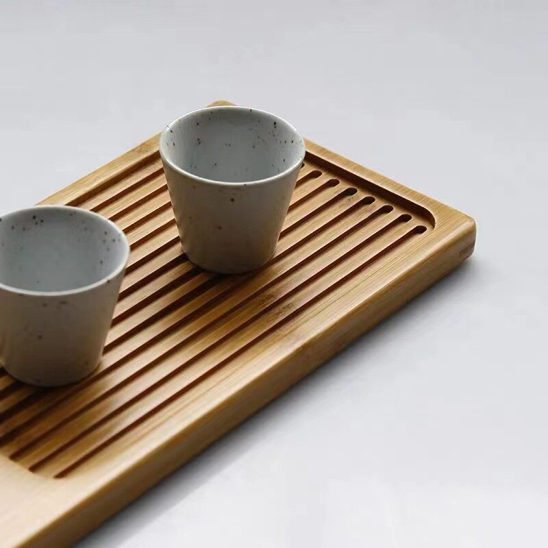 Rectangle Serving Tray Tea Storage Plate With Rattan Mat Kung Fu Tea Set Storage Tea Board Tray Kitchen Hotel Accessories ZB53
