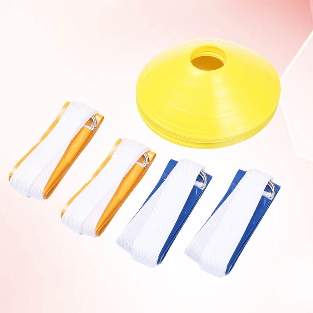 8 Pcs American Football Waist Belt Type Flag Rugby Training Ribbon Game Streamer Label Webbing Sign with 4 Dish Plate Cone Obsta: Default Title