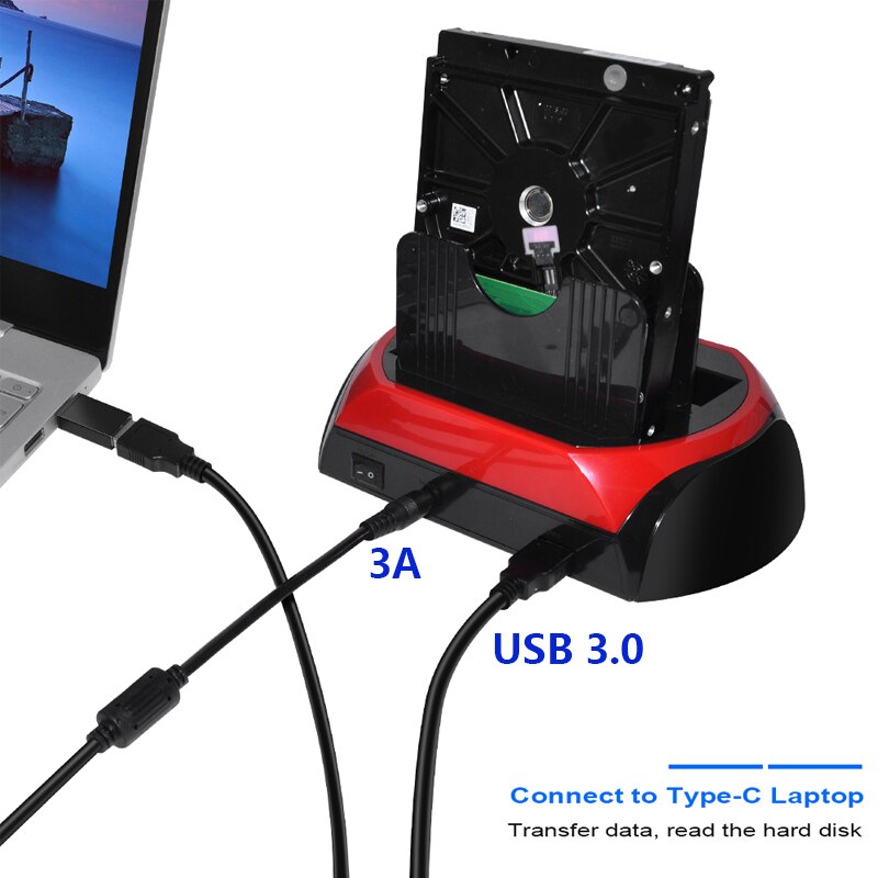Docking Station per disco rigido esterno da USB 3.0 a IDE SATA Box per contenitore SSD HDD 2.5 3.5 con Smartphone portatile Power on PC