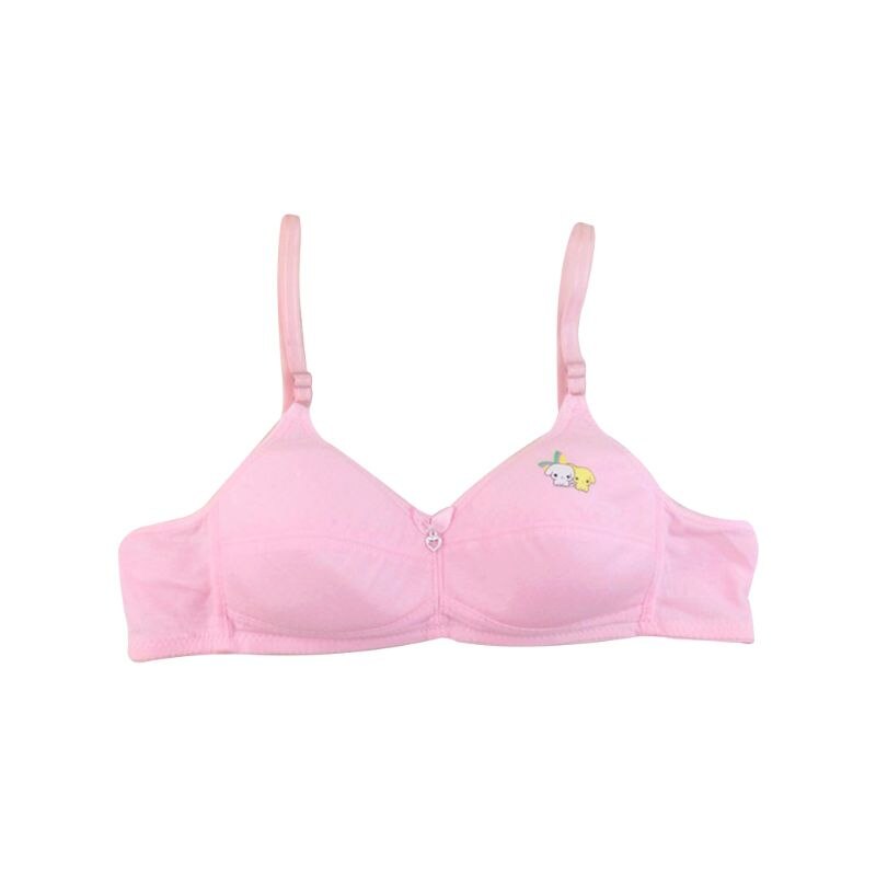 Bh voor jonge meisjes, tieners, zacht katoen, cartoon, geen stalen ring, student, verstelbare lingerie, ondergoed, tienermeisjes, comfortabele bh's: Roze / 12
