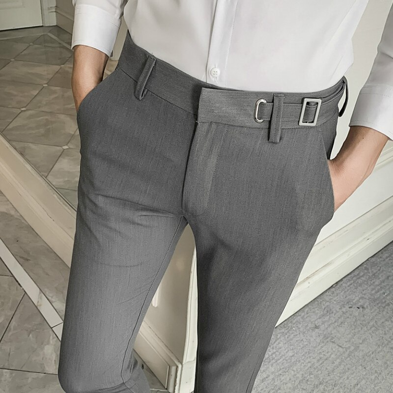 Lente Mannen Pak Broek Mode Toevallige Slim Fit Broek Mannen Streetwear Sociale Formele Broek Pantalon Kostuum