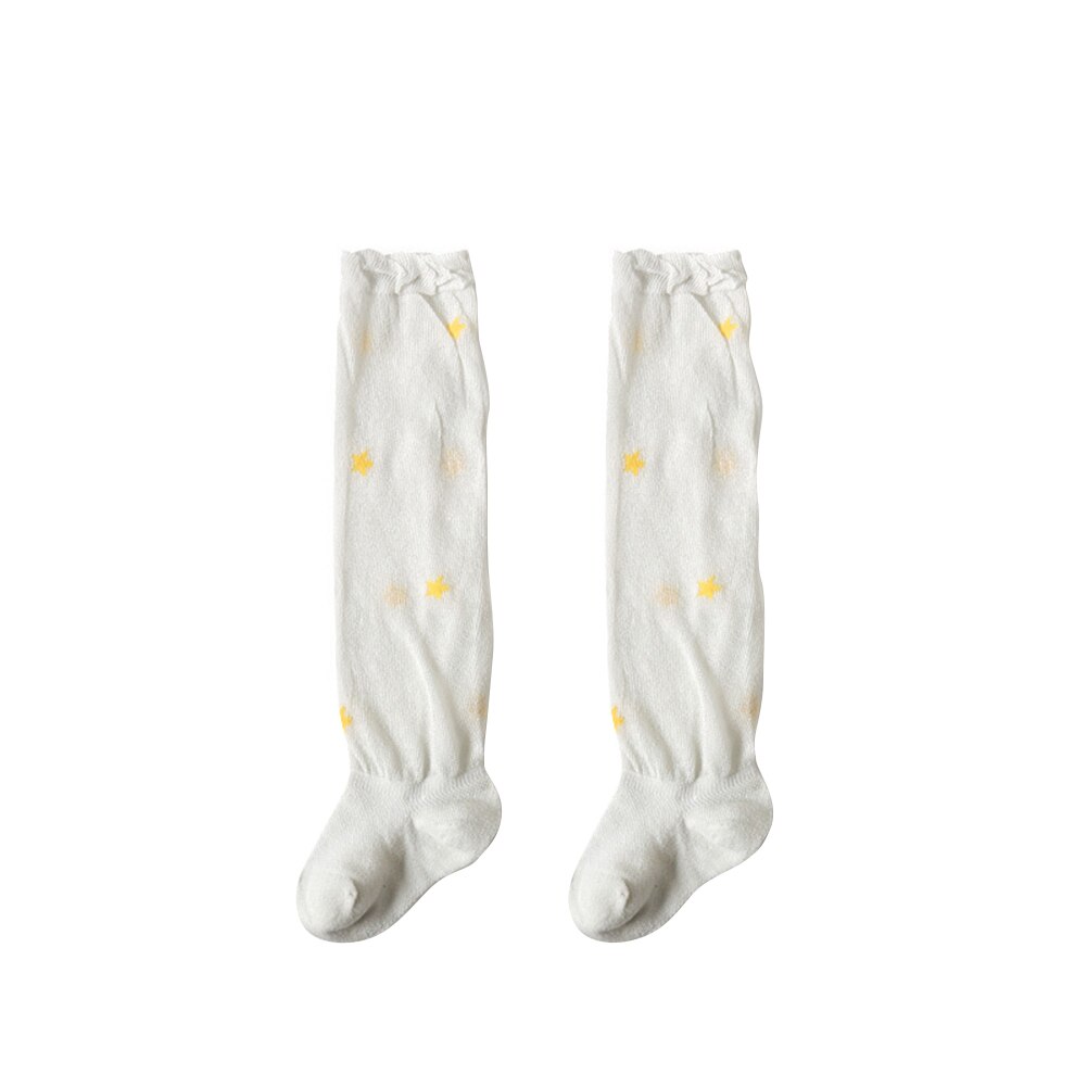 Baby Peuter Baby Meisjes Jongens Kniehoge Sokken Ademend Mesh Leuke Cartoon Print Ruche Kousen: D / Size M