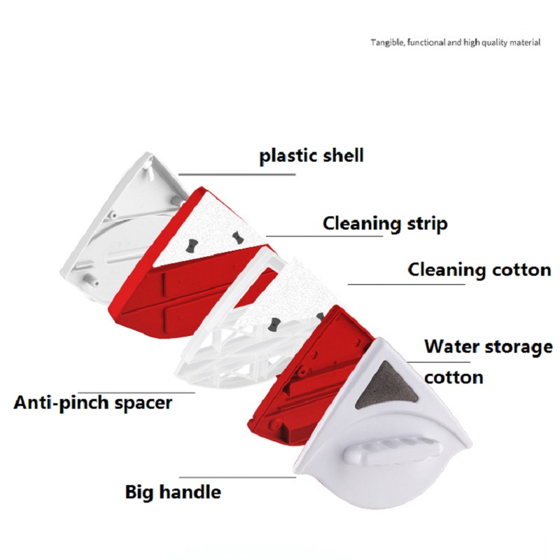 Double Side Glass Washer Brush Window Wiper Clean Surface Home Bathroom Kitchen Cleaner Handheld Magnetic Window Cleaner Tool