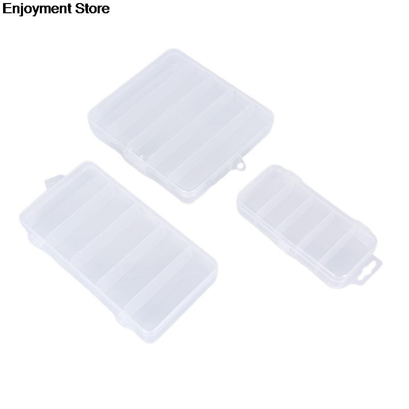 Fishing Tackle Box Bait Lure Hooks Storage Case Fishing Tool Tackle Sorting Box 5 Grid Transparent Connector Collection Tools
