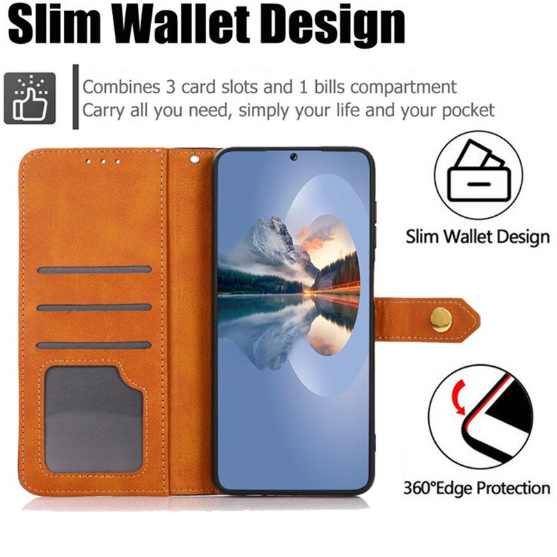 Leather Case Voor Asus Rog Telefoon 5 Ultieme Retro Flip Wallet Case Asus Rog Telefoon 5 Pro Magnetische Kaart Slot cover Rog Phone5 Etui