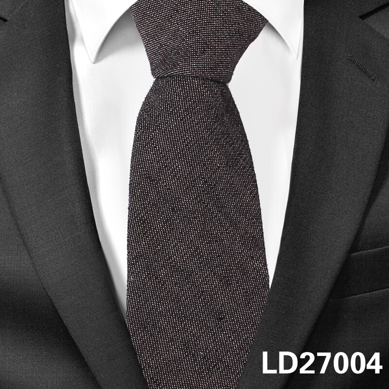 Jeans Neck Ties For Men 6cm Skinny Denim Cotton Ties Casual Solid Necktie Plaid Narrow Gravata Business Suits Tie: LD27004