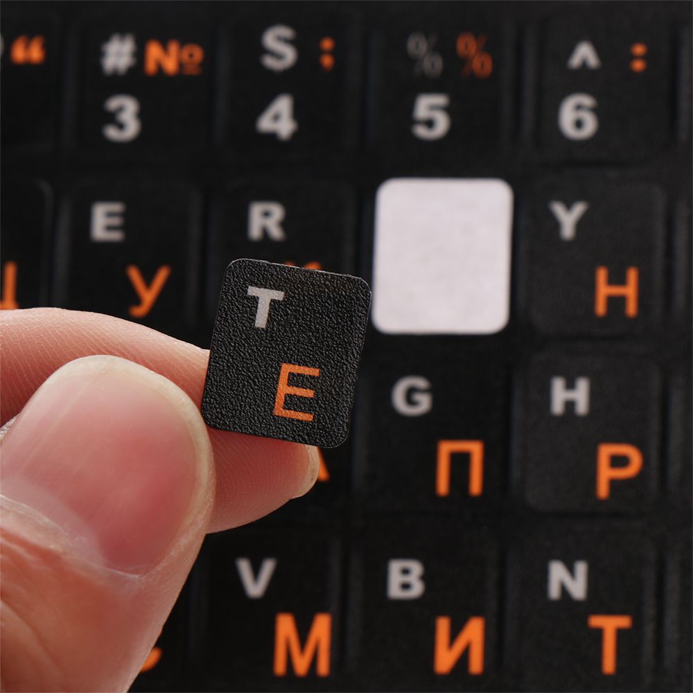 Rosyjskie litery naklejki na klawiaturę matowe wodoodporny PVC naklejka na pokrywę do uniwersalnego komputer przenośny Desktop Keyboard Laptop