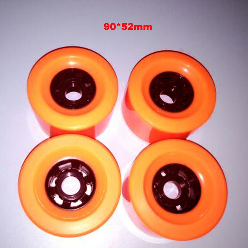 Skateboard hjul 78a 90 x 52mm 4 stk elektrisk longboard hjul 97*52mm rulleskøjte dæk hjul gummihjul til longboard scooter: 90 x 52mm orange