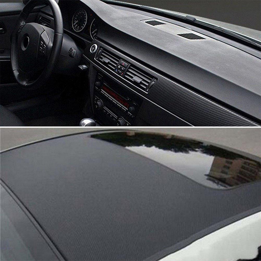 3D Car Sticker Black Carbon Fiber Vinyl Film Waterproof Car Styling Wrap Auto Vehicle Detailing Decals Car Interior Accessories