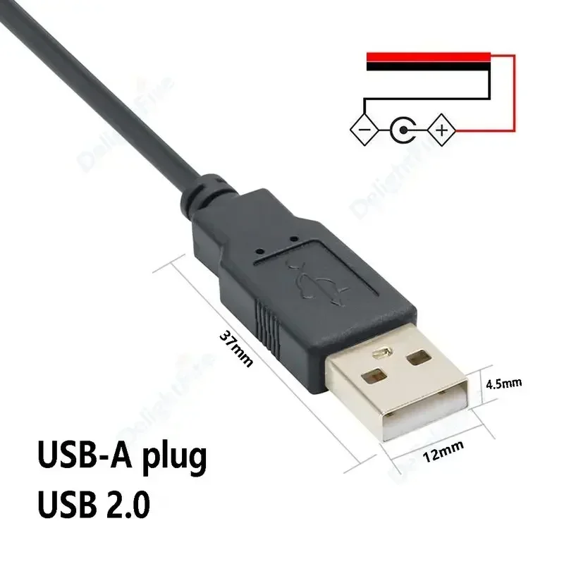 Cable USB Pigtail macho hembra Cable de alimentación pelado conector de repuesto de 12V para tira LED USB reemplazar reparación ventiladores altavoz