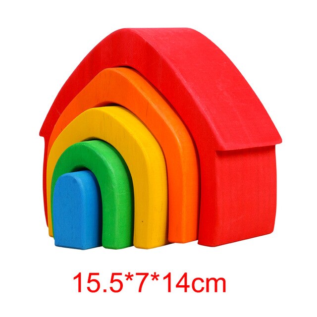 Wood Balance Blocks Wooden Jenga Blocks Educational Toys Wooden Toys Forest Animal Seesaw Children learning Game Toy For Boys: house