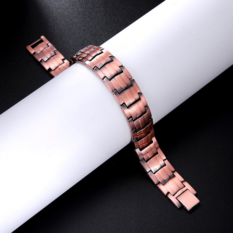 Cazador Copper Magnetic Therapy Bracelet Pain Relief for Arthritis Wrist Band Bracelet Male Chain Link Vintage Energy Bracelet